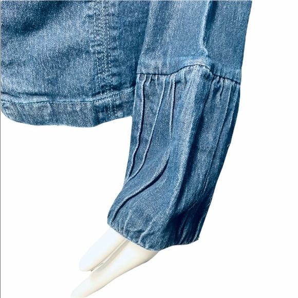 Drama Gold Dark Denim Full Zip Jean Jacket L - Picture 8 of 15